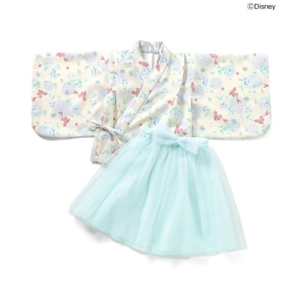 ■　ディズニーキャラクター プリンセス 簡単おめかしチュール袴　■簡単に袴風の着こなしができる、おめかしチュール袴。トップス部分は「ラプンツェル」や「アリエル」のシルエット×花柄デザイン。チュールスカートはＴシャツなどと合わせて普段のお出か...