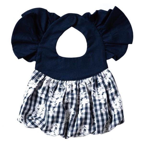 niva j@ ̎q X^C Flower Motif Plaid Bib t[`[tvChru lCr[ HGv 悾ꂩ 킢
