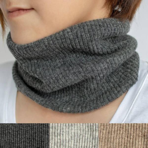 カシミヤ ウール ネックウォーマー 日本製 natural sunny : natural