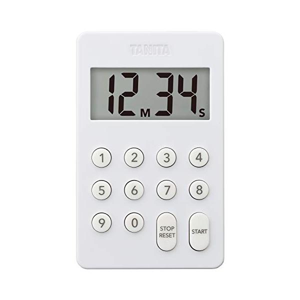 タニタ キッチン 勉強 学習 タイマー マグネット付き デジタルタイマー 100分計 ホワイト TD-415 WH