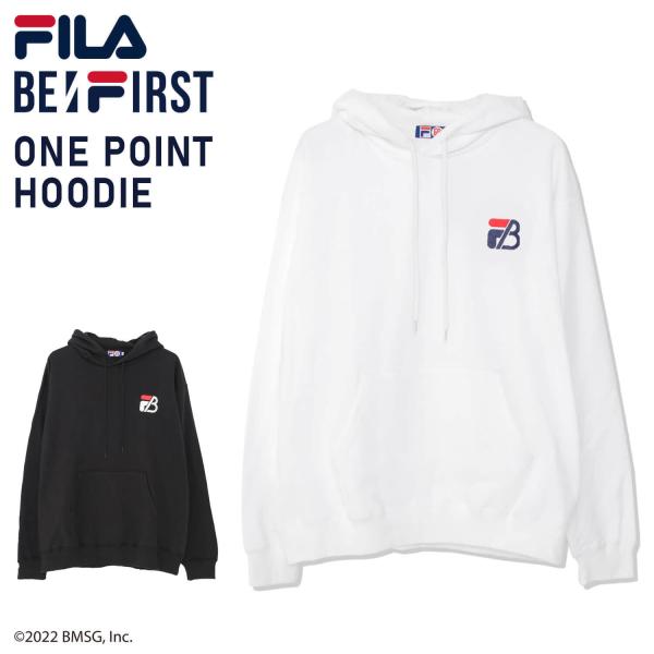 特価 FILA フィラ BE:FIRST ビーファースト パーカー メンズ レディース ブランド 長袖 プルオーバー 裏毛 白 黒