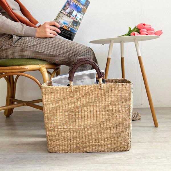レディース バッグ 軽量 トートバッグ 収納カゴバッグ カゴバック カゴバッグ カシュカシュ かごバスケット おしゃれ 籠バック シーグラスバッグ シーグラス