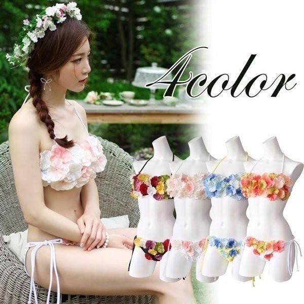 花びら 水着 高校生 ビキニ レディース 2点セット バンドゥ水着 フラワー セパレート R6151 5505 こどもじかん 通販 Yahoo ショッピング