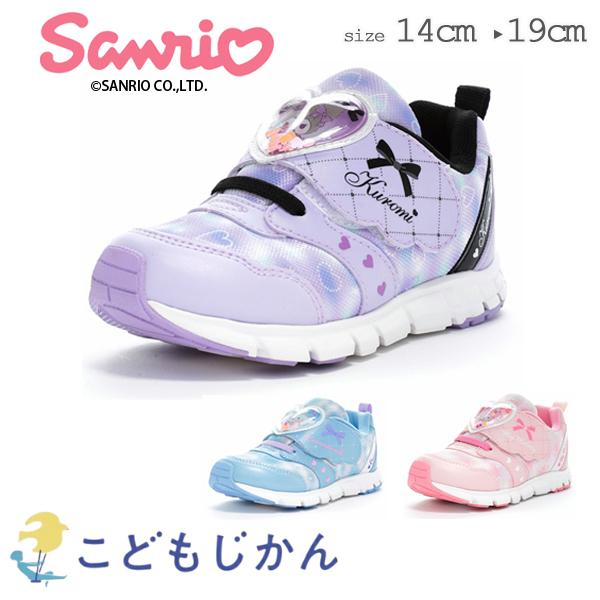 スニーカー 女の子 サンリオ 子供靴 キッズ シューズ シナモロール クロミ マイメロディ ガールズ  洗えるインソール  ムーンスター Ag+抗菌防臭 耐摩耗ラバー