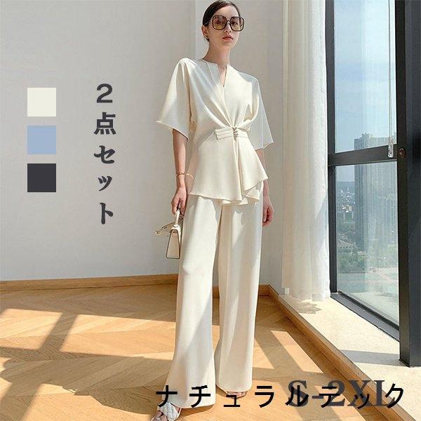 セットアップ レディース 夏 コーデ 2点セット ガウチョパンツ 半袖 トップス ワイドパンツ 上下セット きれいめ ゆったり お洒落 通勤 30代 40代 着痩せ Natxqf3e0 ナチュラルテック 通販 Yahoo ショッピング