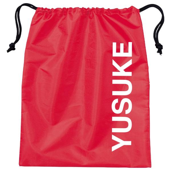 スパイク入れ サッカー 巾着袋 シンプル 人気 流行り おしゃれ レッド シンプル 名前入り オリジナル ナイロンバッグ シューズケース スパイク バッグ 靴入れ