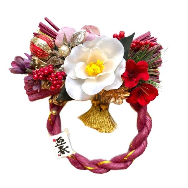 Lulu's ルルズ 2024年しめ縄飾り(レッド)で迎春飾り