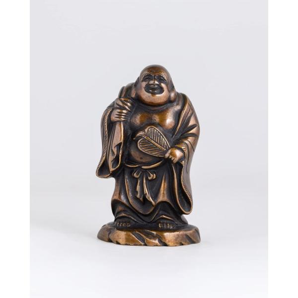 吉兆七福神 布袋（銅製/上味色）仏師：旭峰 原型＿仏像 置物 七福神 高岡銅器 (ほてい7Fjomi)