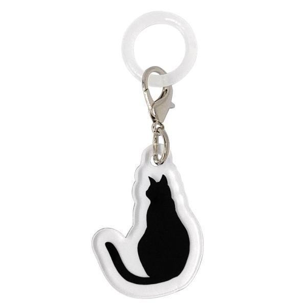 アンブレラマーカー 傘マーカー 傘 目印 シルエット猫 ワンポイント 黒猫
