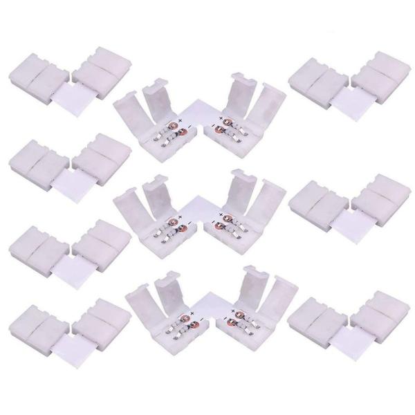 LitaElek LED のコネクター 2 Pin 8mm の広い SMD 3528/2835 モノクロ LED テープ コーナーのコネクタ