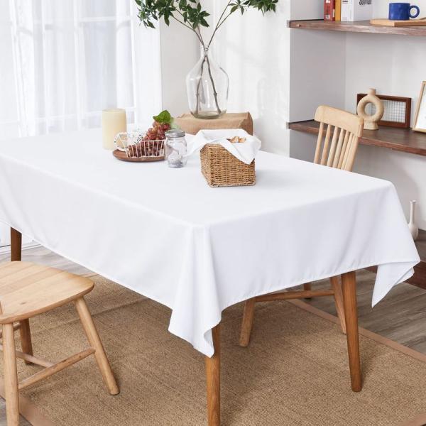 【商品名】　Deconovo テーブルクロス 白 オクスフォード生地 撥水 北欧 おしゃれ 無地 ホワイト 140cmx180cm 【商品説明】　・?y5??J???[?z?V???v????k???f?U?C????F?X??????X?...