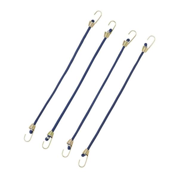 キャプテンスタッグ ミニストレッチコード27cm×4mm4本組フック2個付 M-8294