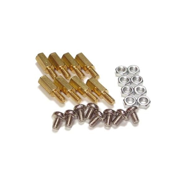 10mm 六角スペーサー (真鍮 六角支柱) 8本セット 固定用ネジ付属