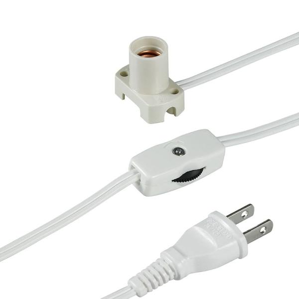 エルパ (ELPA) コード付ソケット 照明 簡易照明 電球 E12 中間スイッチ 1A 125V ホワイト KP-M1215NH(W)