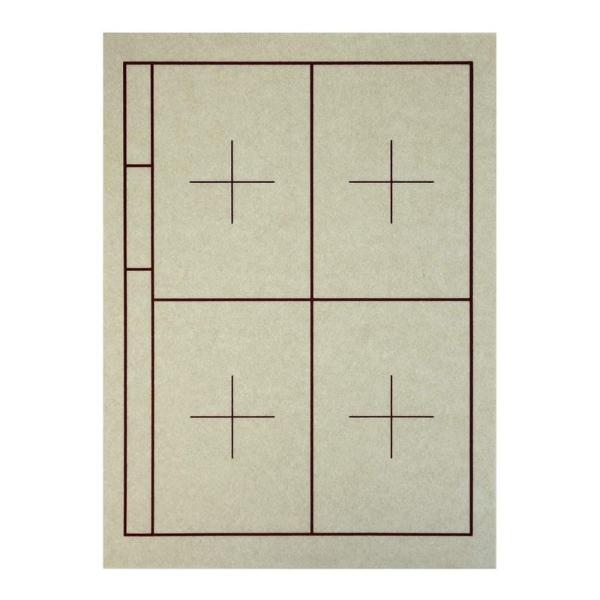 3枚セット 書道下敷き 半紙 美濃判 (278×380mm) 罫線入り ４文字６文字 名枠あり フェルトベージュ 2.7mm