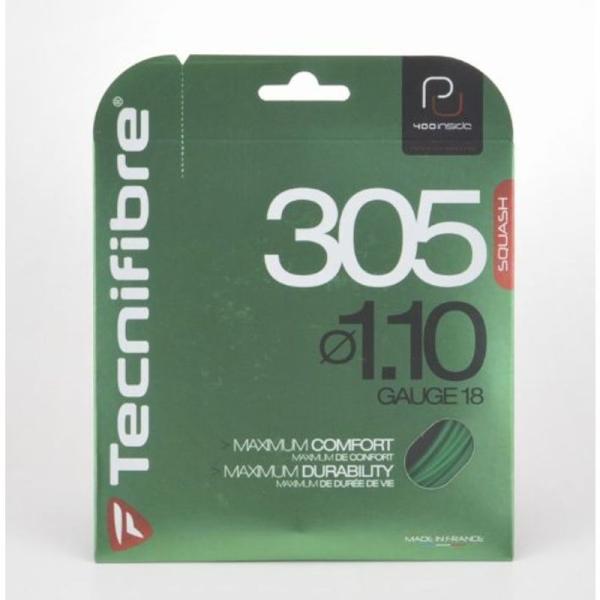 【商品名】　スカッシュラケット用ガット Tecnifiber テクニファイバー 1.10ゲージ（緑）3本セット 【商品説明】　・3本セット・■ 商品名：TF 305-1.10　■カラー：グリーン ■ ゲージ：1.10ｍｍ　■ 長さ：9.70...