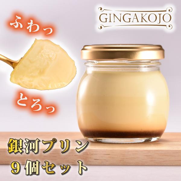 銀河プリン/9個セット　北海道・沖縄・一部地域を除き、送料無料です。　「良い牛乳は良い生乳から」という考えの基、徹底された品質管理のもと、生産された大山牛乳を100%使用しております。牛乳だけでなく卵も県内の養鶏場からこだわりの卵を直接取り...