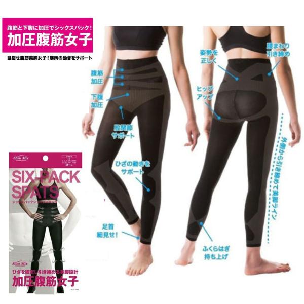ニーズ シックスパックシェイプスパッツ メール便 送料無料 骨盤補整 骨盤腹筋女子 加圧下着 着圧下着 スパッツ プレゼント
