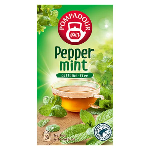 ペパーミントリーフ 20袋入 POMPADOUR ポンパドール 日本緑茶センター TEEKANNE 定形外郵便なら 送料1個390円、2個450円可　むずむず花粉シーズンにも