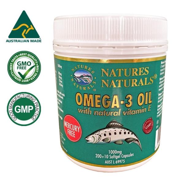 オメガ３ DHA EPA フィッシュオイル 1000mg ビタミンE配合 GMP認定 サプリメント 約200日分 200粒 ケース入り