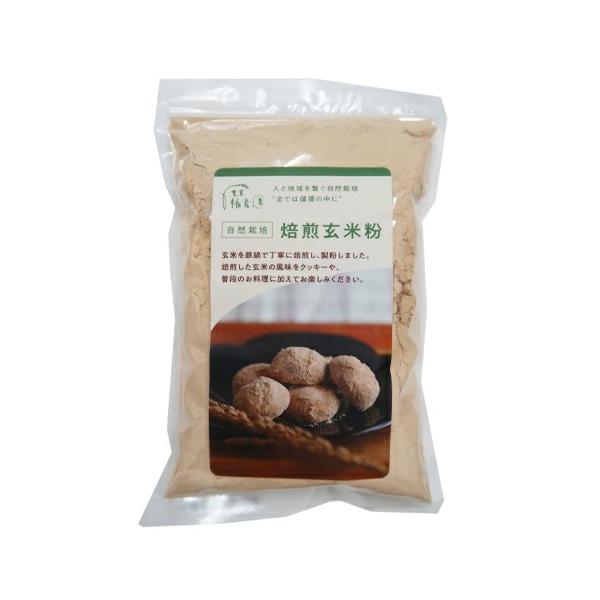 【メール便送料無料】焙煎玄米粉　３００g　1袋　無農薬　肥料不使用　自然栽培　九州産　福岡県産　 玄米粉　