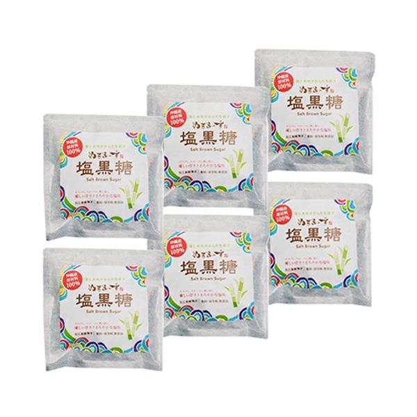 [メール便送料無料]ぬちまーす 塩黒糖 55g 6袋セット 沖縄産 無添加 健康おやつ 小袋 春夏ギフト プレゼント