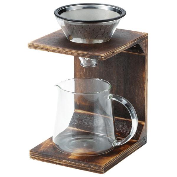 キャプテンスタッグ キッチンツール 珈琲ドリッパーセット木製スタンドタイプ キッチンツール キャプテンスタッグ 珈琲ドリッパーセット木製スタンド