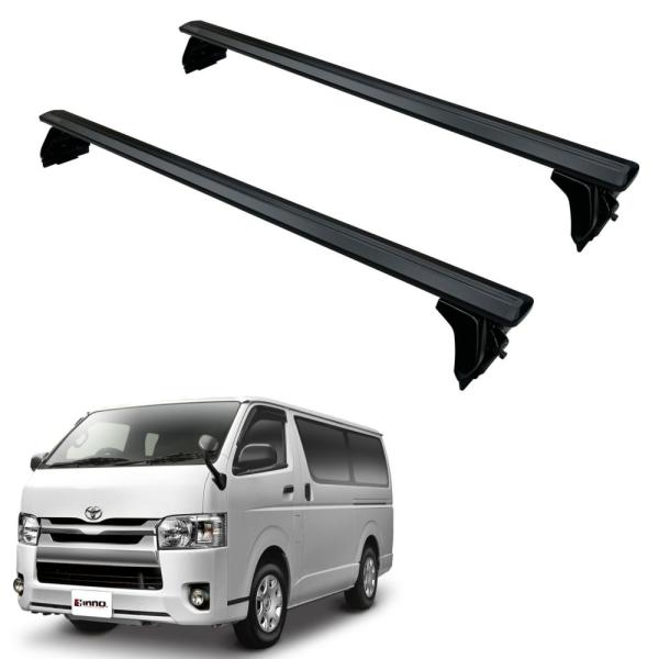 イノー XD202 ドリップエアロベースセット ハイエース用 2本 ブラック(BLACK)
