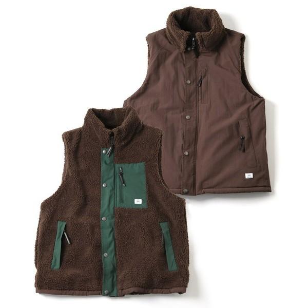 gym master ベスト(メンズ) リバーシブルマウンテンベスト  M  ブラウン(35) gym master（ジムマスター） ベスト(メンズ) リバーシブルマウンテン
