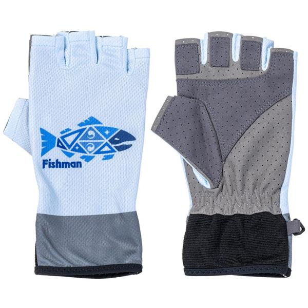 フィッシンググローブ Fishman(フィッシュマン) 夏用5フィンガーレスグローブ S ブルー