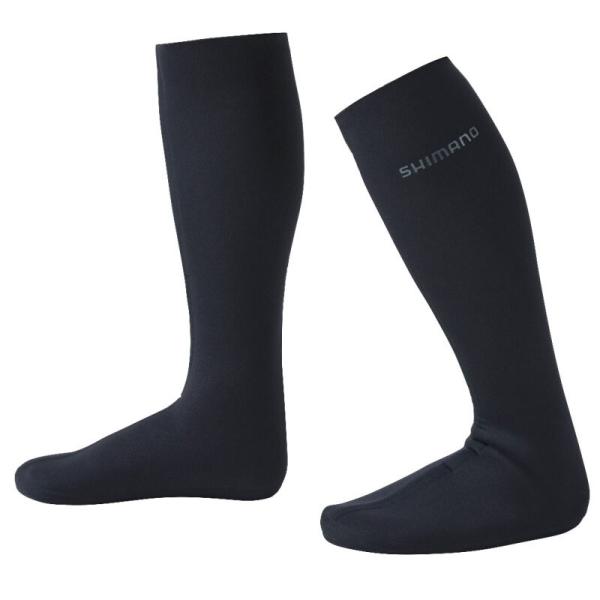 シマノ フィッシングウェア FI-024W ドライハイソックス中丸  L  ブラック シマノ（SHIMANO） フィッシングウェア FI-024W ドライハイソックス