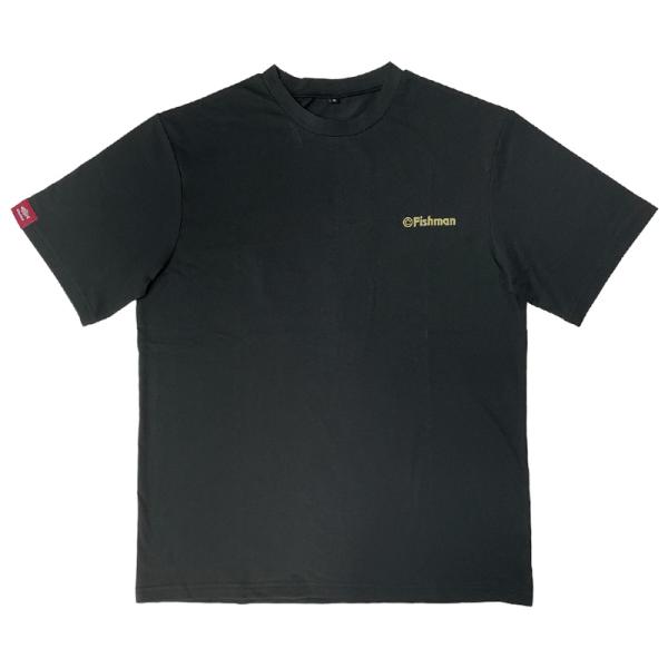 Brookカーブフィッシュ Tシャツ Mサイズ 黒 フィッシングウェア Fishman(フィッシュマン) 防虫Tシャツ M ブラック