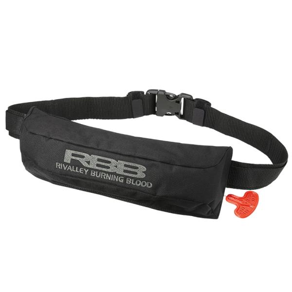 リバレイRBB フローティングベスト RBB コンパクトエアーライフベルト Aタイプ 遊漁船(釣り船)対応   フルブラック フローティングベスト リバレイRBB RBB コンパクトエアーライフベルト