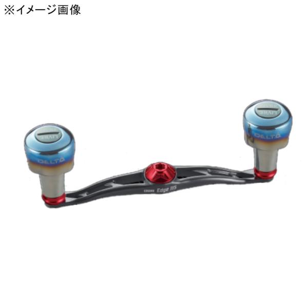 LIVRE リールカスタムパーツ FRSE115-D27-GMR フルコンプクランクエッジ115 DELTA27ノブ シマノ用 右巻き   ガンメタP+レッドG リールカスタムパーツ LIVRE FRSE115-D27-GMR フルコンプクランク