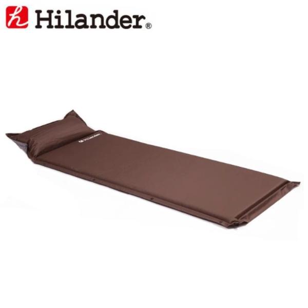 アウトドアマット ハイランダー インフレーターマット(枕付きタイプ) 4.0cm  1年保証 シングル ブラウン