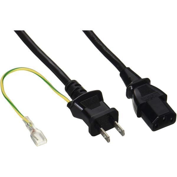 バッファロー 電源ケーブル 3ピンソケット(メス)⇔2ピンプラグ(オス)2m ブラック BSACC0620BKA