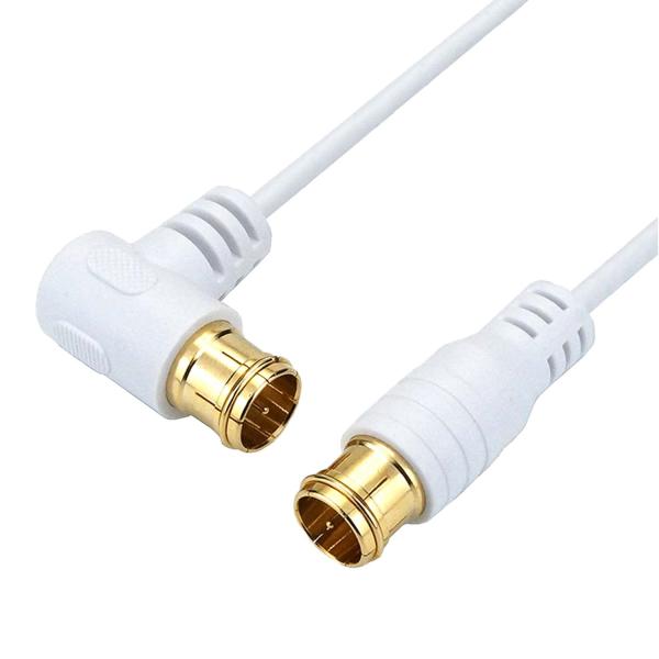 ホーリック 極細アンテナケーブル S-2.5C-FB同軸 5m 【4K8K放送(3224MHz)/BS/CS/地デジ/CATV 対応】 ホワイト L字