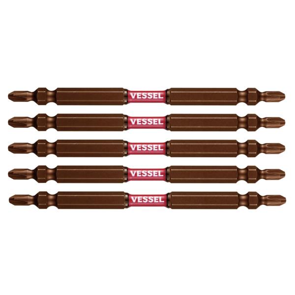 ベッセル(VESSEL) 40V対応 両頭ビット サキスボ スリム トーション +2×φ4.5×110mm 5本 SDT5P2110