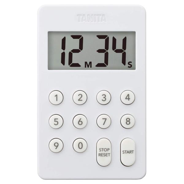 タニタ キッチン 勉強 学習 タイマー マグネット付き デジタルタイマー 100分計 ホワイト TD-415 WH