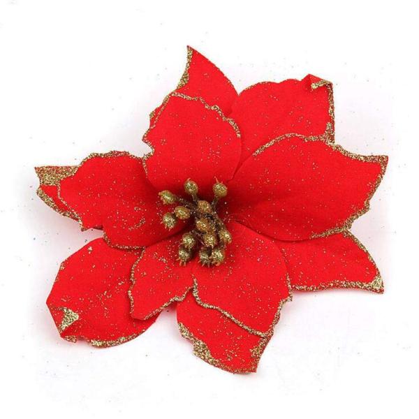 造花 10入れ クリスマス 飾り キラキラ クリスマスツリーオーナメント フラワー DIY 手作業 結婚式 パーティー 祭り イベント 装飾 アートク