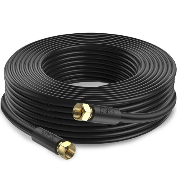 Postta アンテナケーブル 20M 同軸ケーブル S-5C-FB（RG6) 4K8K 地デジ・BS・CS・CATV放送対応 金メッキプラグ F型プ