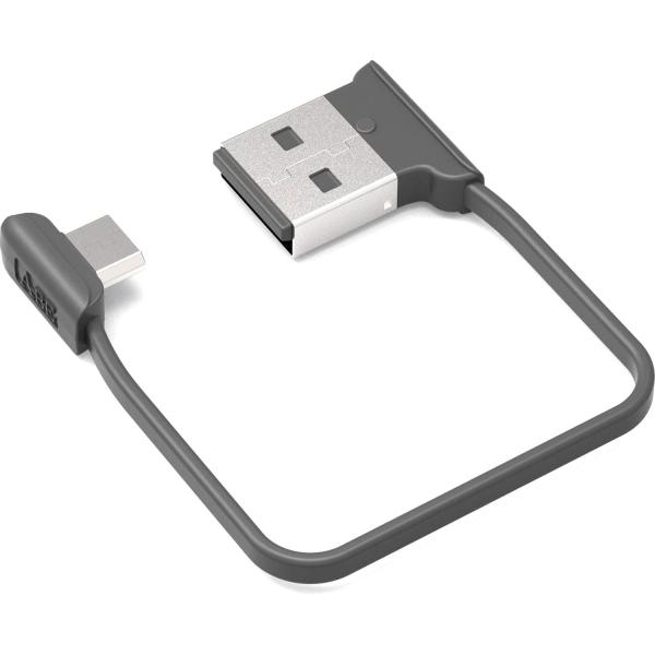 オーディオファン 両端子L字microUSBケーブル 短い 約12cm L字 パターン1 ブラック AFSSLCBL