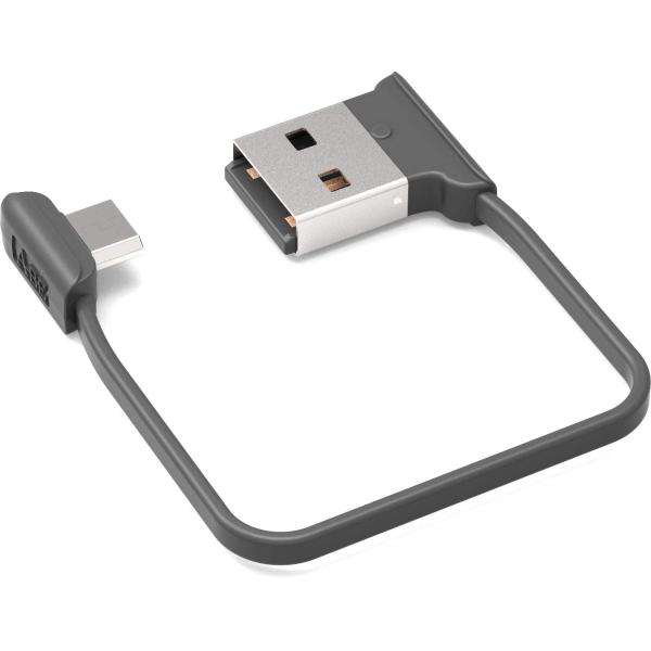 オーディオファン microUSB 短い ケーブル 両端子 L字 約12cm L字パターン4 ブラック AFSSLCBL