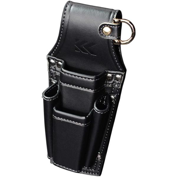 KUROKIN ドライバーペンチホルダー2段 LIGHT PU LEATHER SERIES AH-72BG 黒金 フジ矢