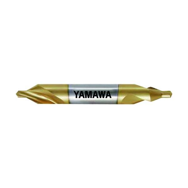 ヤマワ コーティング弱ねじれ溝A形60° センタ穴ドリル CD-S V 2.5X60°X7.7 CD-S-V-2.5X60X7.7