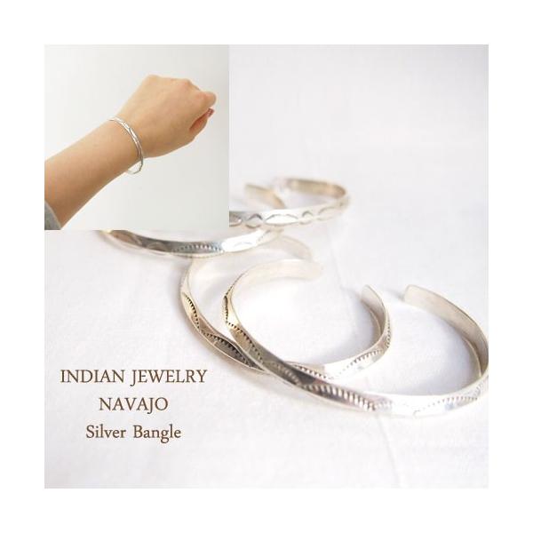 インディアンジュエリー　ナバホシルバー　バングル　スタンプワーク Indian Jewelry / インディアンジュエリー | 【NAVAJO ナバホ族