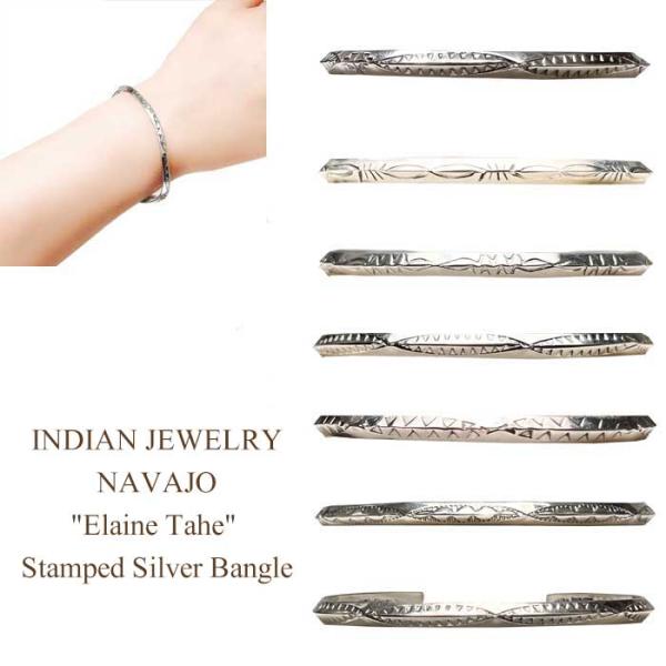 Navajo ナバホ　Tahe タヘ　バングル　スタンプ　細め　ナロー Navajo ナバホ Tahe タヘ バングル スタンプ 細め ナロー INDIAN