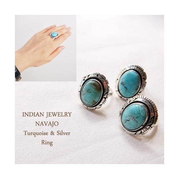 ターコイズ シルバー リング インディアンジュエリー ナバホ インディアンジュエリー ナバホ族 DL sterlingターコイズシルバー