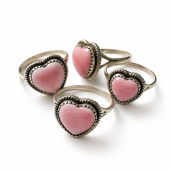 INDIAN JEWELRY NAVAJO Pink Conch Shell Heart Ringインディアンジュエリー ナバホ ハート ピンクコンクシェル リング