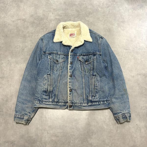 総015 90s USA製 Levi's 70608 ボアデニムジャケット 真紺 42 | 古着屋 Uan